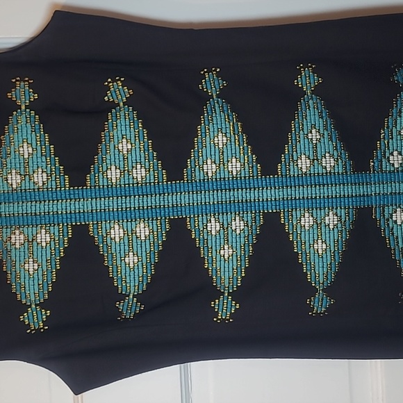 Tabitha | Anthropologie Dress Sheath Sleeveless Embroidered Aztec Design - Picture 7 of 15